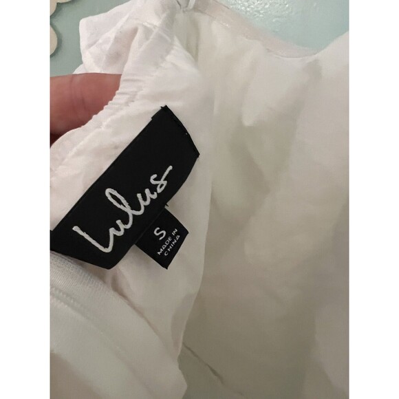 Lulus Halter White purely simple ruffle mini Dress Size Small NWT - Picture 5 of 7